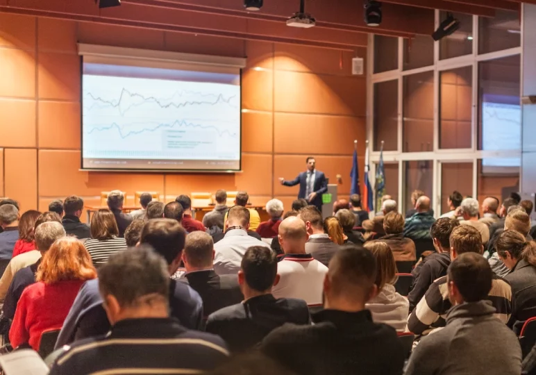 Audience engaged during a presentation